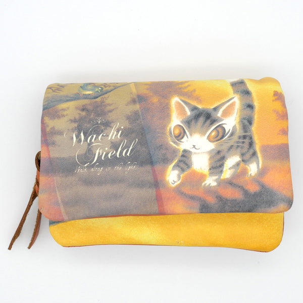 光の猫三つ折り財布 – わちふぃーるど革工房